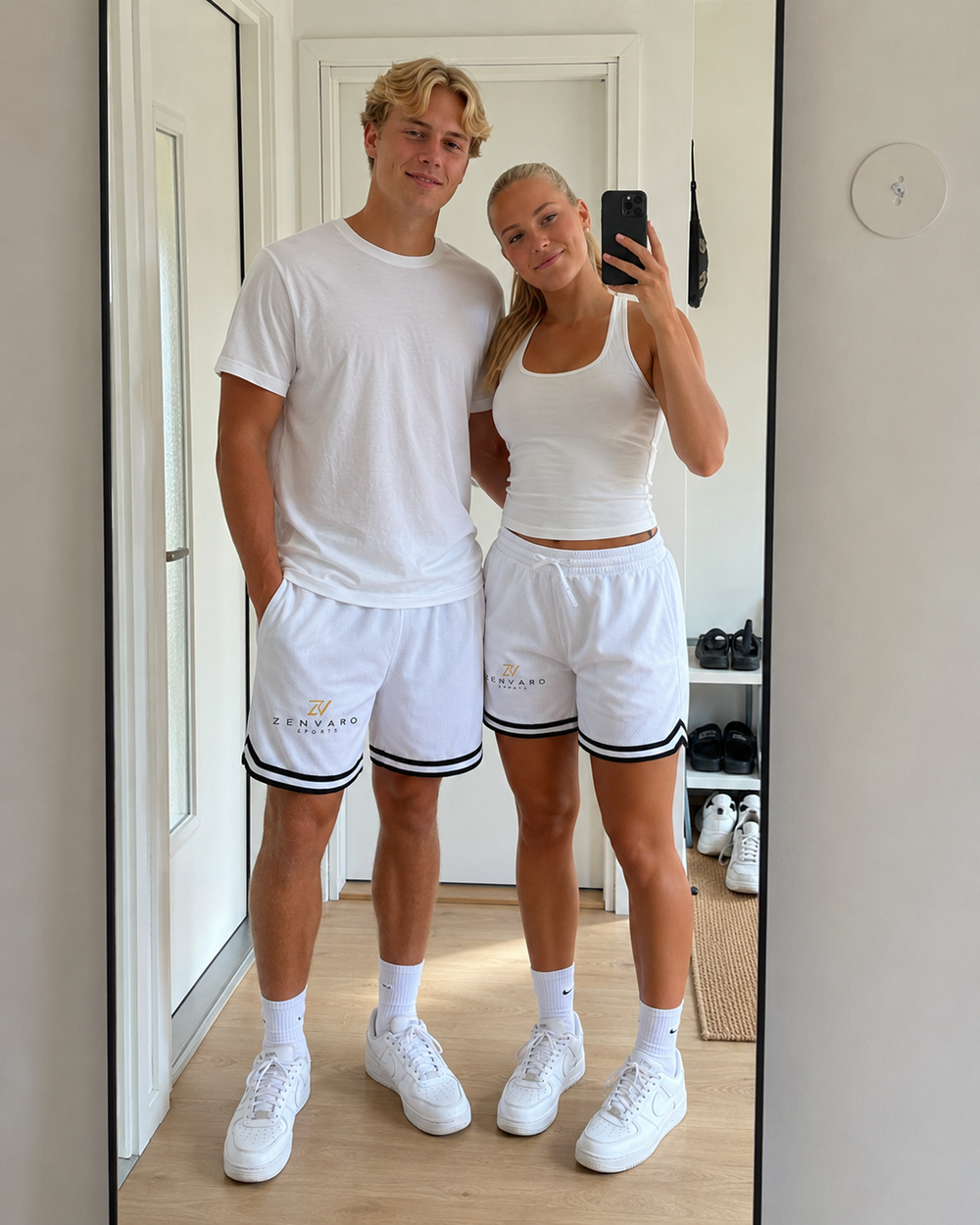 Classic Stripe Trim Basketball Shorts